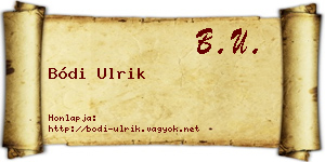 Bódi Ulrik névjegykártya